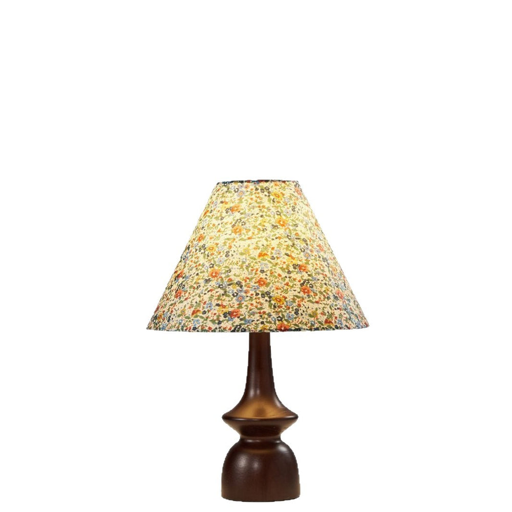 Vintage-inspired solid wood table lamp with floral fabric shade - perfect for bedroom, bedside, b&b, study, and ambiance lighting. direct from the manufacturer