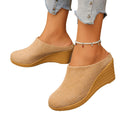 summer new arrival: plus size women's casual comfort slip-on wedge sandals - wholesale