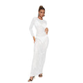 C6505 cross-border   fashion women's solid color mesh rhinestone long sleeve maxi dress