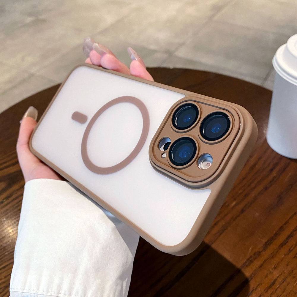 Suitable for iphone17 love horse orange mobile phone case 15 ya shield skin-feeling frosted magnetic suction apple 16 lens film protective cover