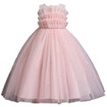 Evening dress girls' dress hostess dress princess dress mesh puffy dress summer sweet elegant one shoulder