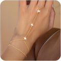 Amazon cross-border clover shape finger chain geometric bracelet stylishins style trendy jewelry new styleeasiest for match