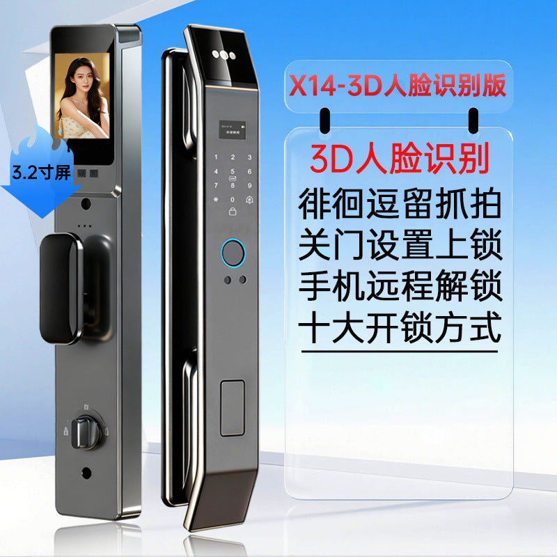 Face recognition fingerprint lock anti-theft door entrance door password lock smart lock remote electronic lock smart door lock factory