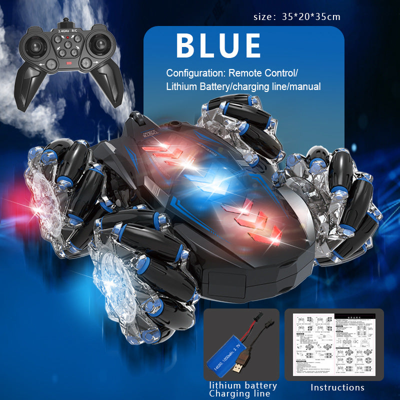 children's remote control toy car double-sided spray car drift car gesture sensor four-wheel drive off-road vehicle lighting wholesale
