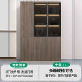 3-door filing cabinet - left door cabinet (with light strip) wood veneer walnut + technology gray