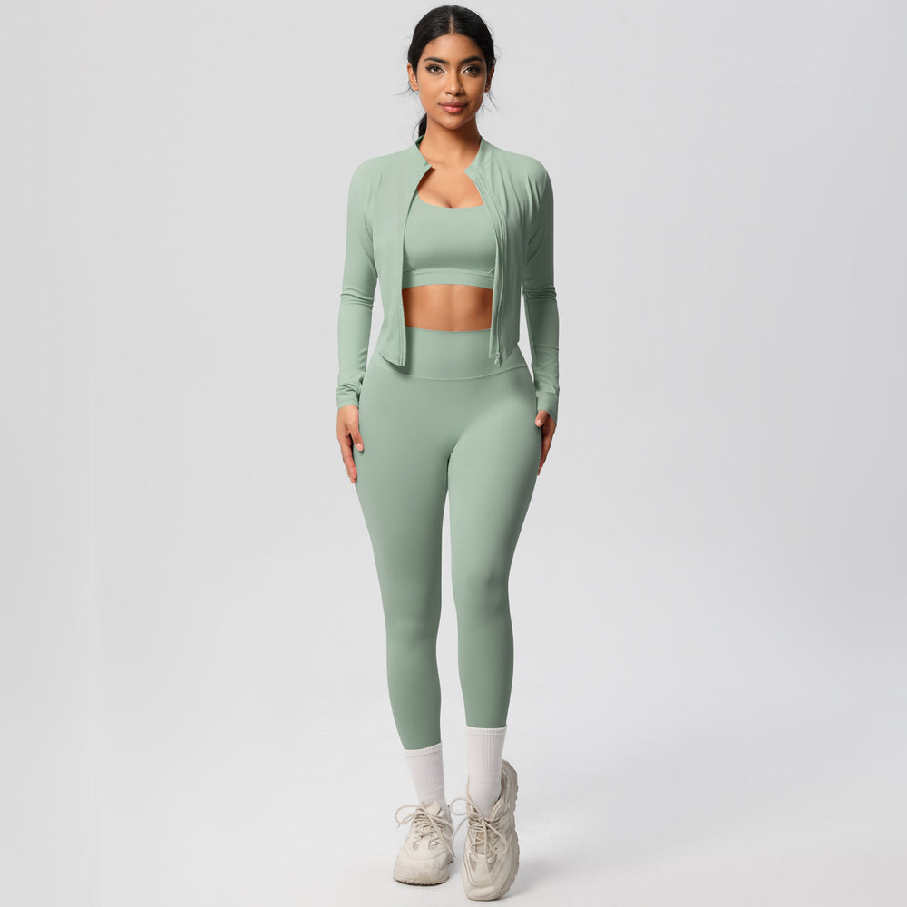 new cloud-like outdoor casual fitness activewear set - quick-dry compression running training yoga suit (3-piece)