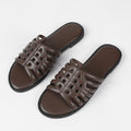 fashion french retro sandals women's summer outdoor wear flat soft leather non-slip flip-flops wholesale
