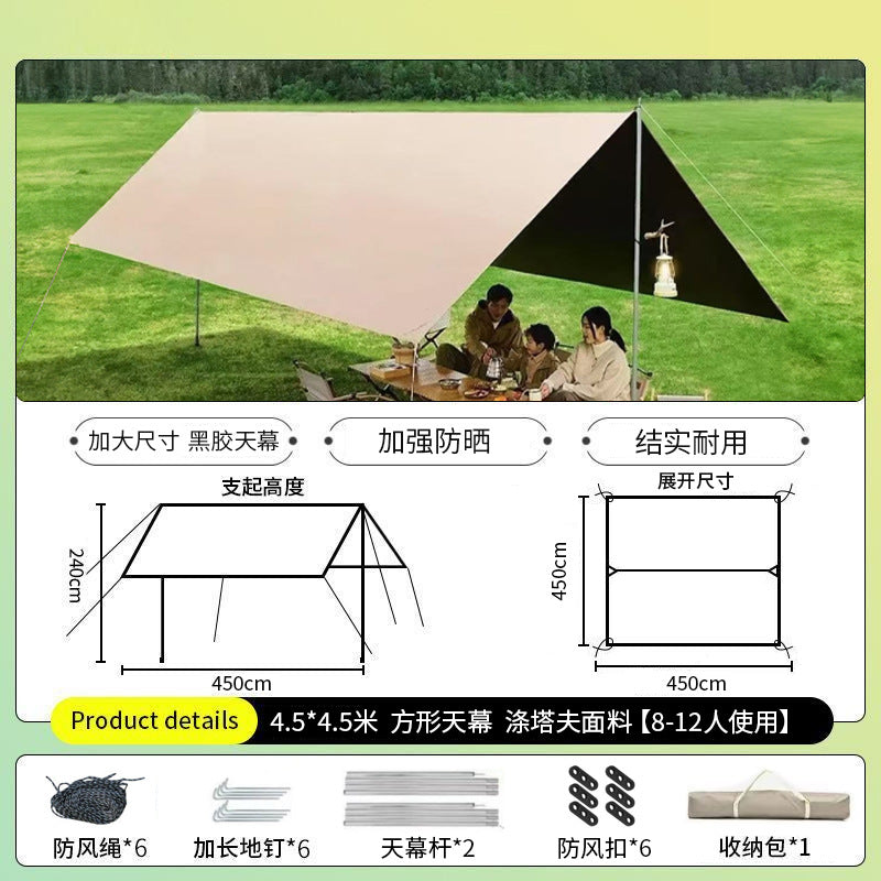 Outdoor canopy vinyl thickened and enlarged octagonal camping style tent picnic camp rainproof and sunproof portable awning