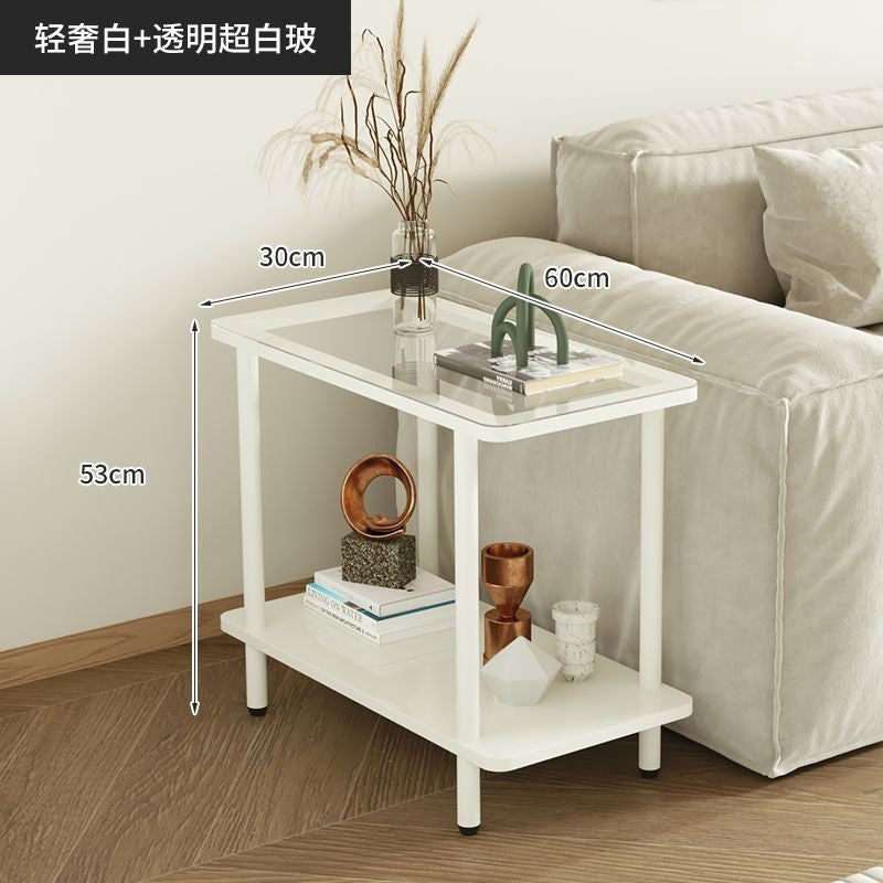 Movable small side table with slit storage rack, accessible luxury simple corner table, small table, sofa side coffee table, for home tea table