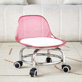 Acrylic swivel stool with low seat, silent transparent backrest, small chair with casters, baby-sitting stool, trendy shoe changing stool