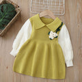 Girls' knitted sweater dress -  lunar new year edition - sweet handmade knit dress for baby girls