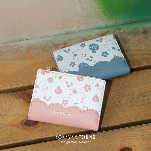 FOREVER YOUNG new Korean version of women's wallet, small cartoon card bag, multi-card change bag, female wholesale