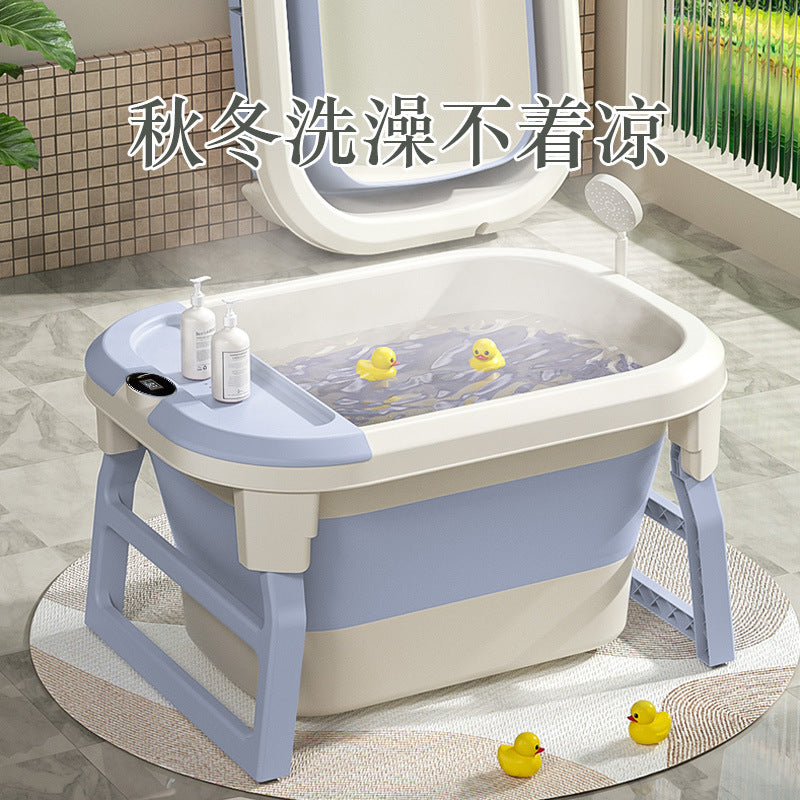 Kids bath bucket baby bath bucket baby bathtub foldable bath bucket for home sit-down bathtub swimming bucket