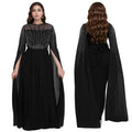 C7392 cross-border   fashion women's elegant hotfix rhinestone see-through dress