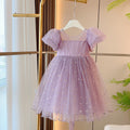 Girls' lace dress summer style cross-border children's puff sleeve tulle wedding dress princess dress dropshipping