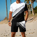 men's short-sleeve and shorts set, casual sportswear set, 3d printed cross-border hot seller, dropshipping available