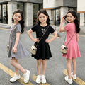 Girls' summer dress - new  collection - elementary school butterfly knot skirt - cute girl's dress - trendy casual style