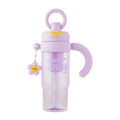 New arrival high-looking ice cup with lifting ring, large capacity double drink plastic water cup with handle and tea drain, tea straw cup