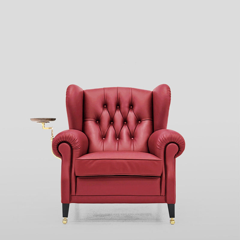 Medieval style 1919 cigar chair import full oil wax first layer cowhide sofa chair retro full genuine leather casual godfather chair