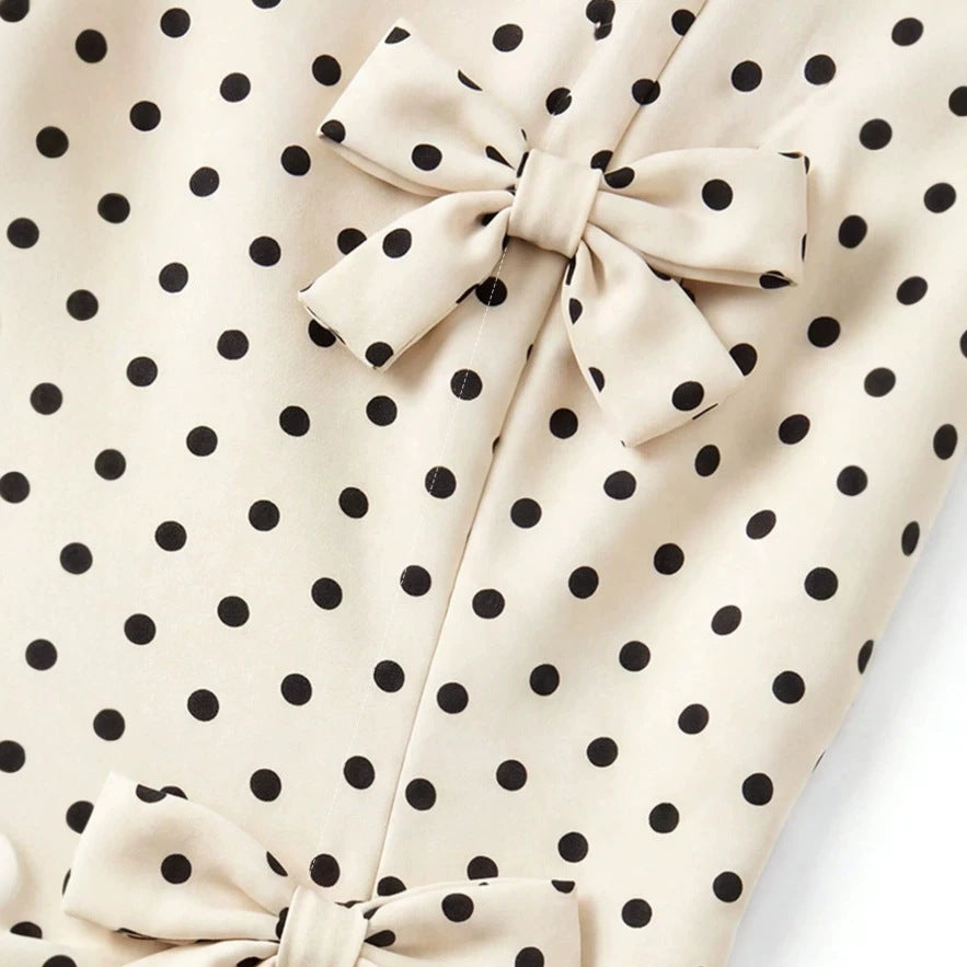 women's fashion:  summer new arrivals - european & american style, figure-flattering, polka dot, ruffle hem, sleeveless dress