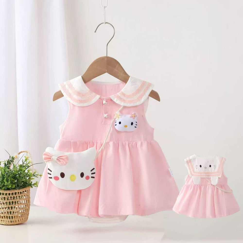 Summernew arrival cartoon baby girl bag butt skirt 100 days sweet baby clothes triangle romper summer clothes one year old romper