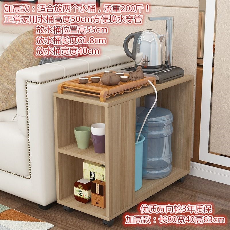 Small apartment coffee table, living room mobile tea table with wheels, sofa side table, mobile trolley table, side table