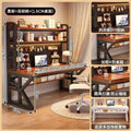 Thickened solid wood desk computer desk for home hole desk bookshelf table all-in-one combination student bedroom office desk