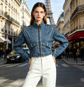 new arrivalretro deconstructed texture denim outwearlooseshortsilm workwearjacket women's clothing