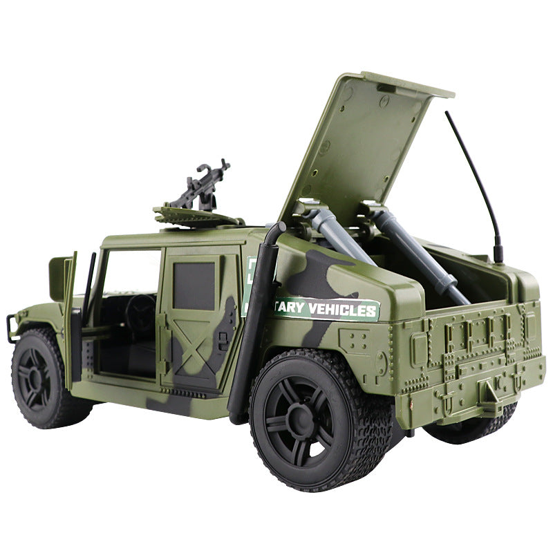 Large hummer simulation military jeep off-road vehicle armored car model inertia children's toy boy birthday gift