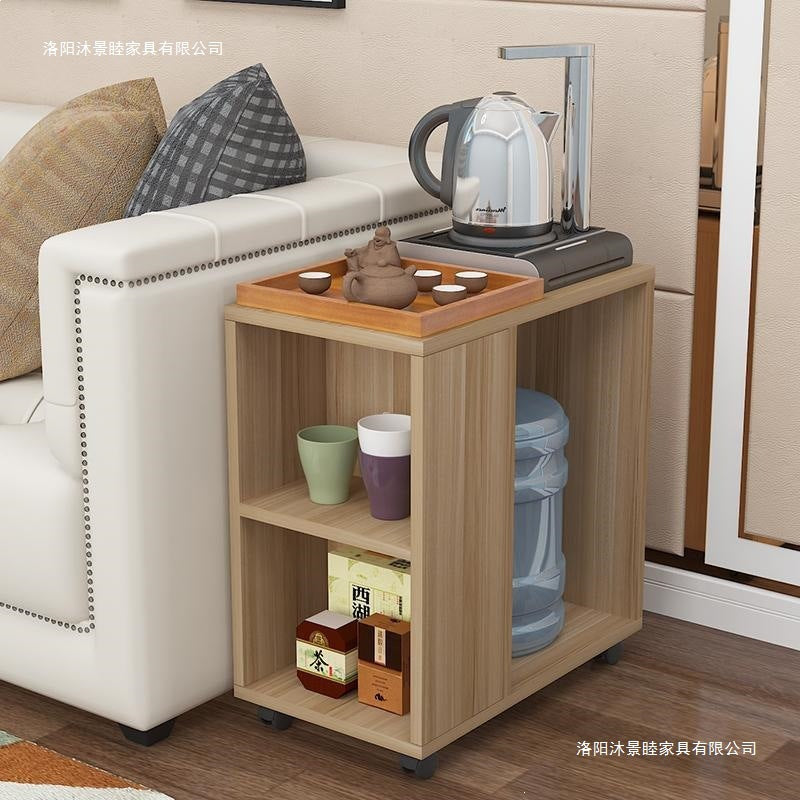 Small apartment coffee table, living room mobile tea table with wheels, sofa side table, mobile trolley table, side table