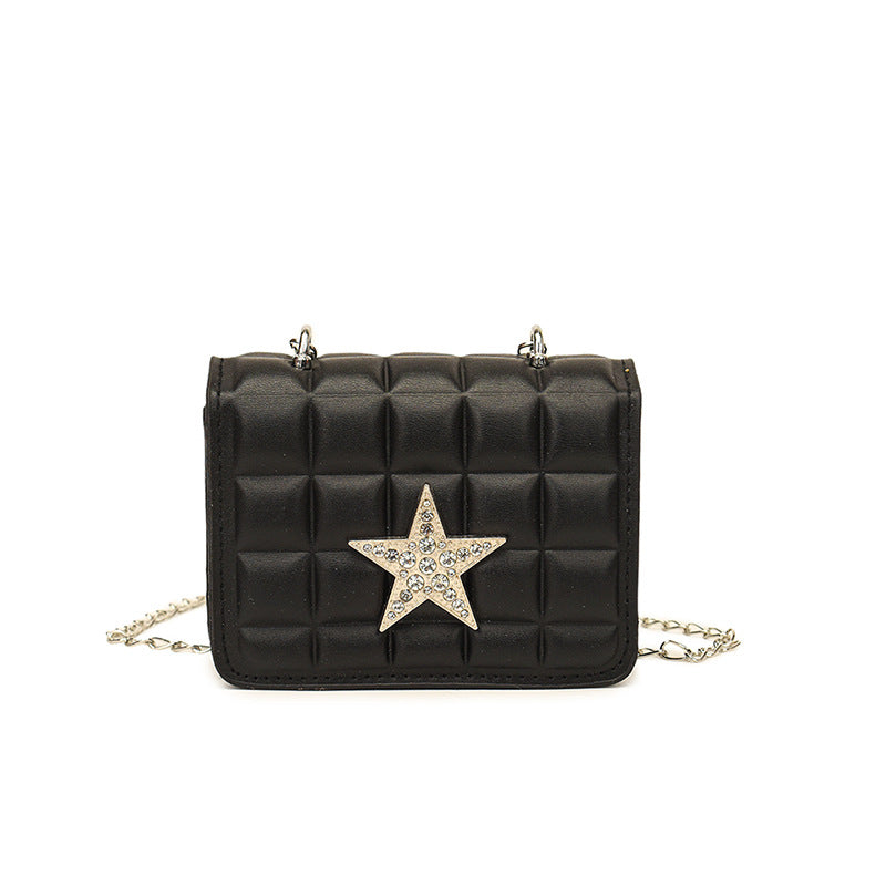 New bright diamond star personalized chain bag women's versatile foreign style mini shoulder bag trendy and decorative messenger small square bag