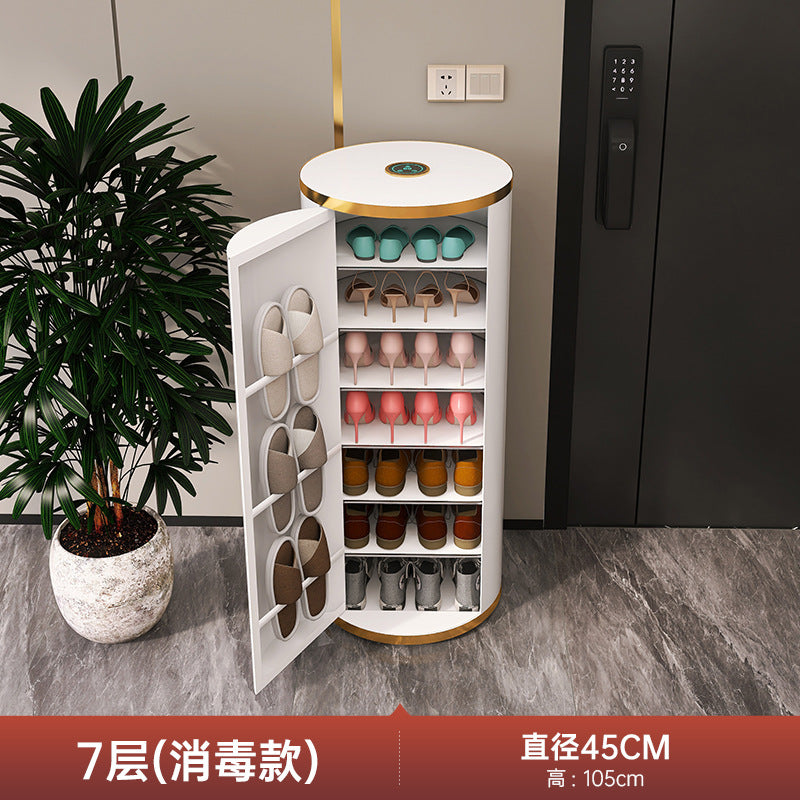 Rotating shoe cabinet household door 2025 new entry entrance entrance steel round multi-layer disinfection shoe rack