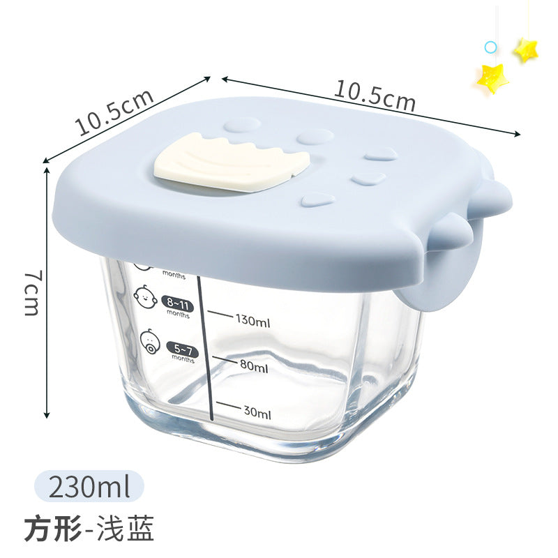 Baby food supplement box glass safe storage steaming custard bowl cup mold tool set - complete baby-specific food supplement bowl