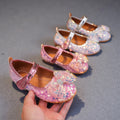 Girls'  spring new collection: sparkling soft-soled princess leather shoes for mid-to-large children - wholesale direct from the manufacturer, featuring hook-and-loop fasteners