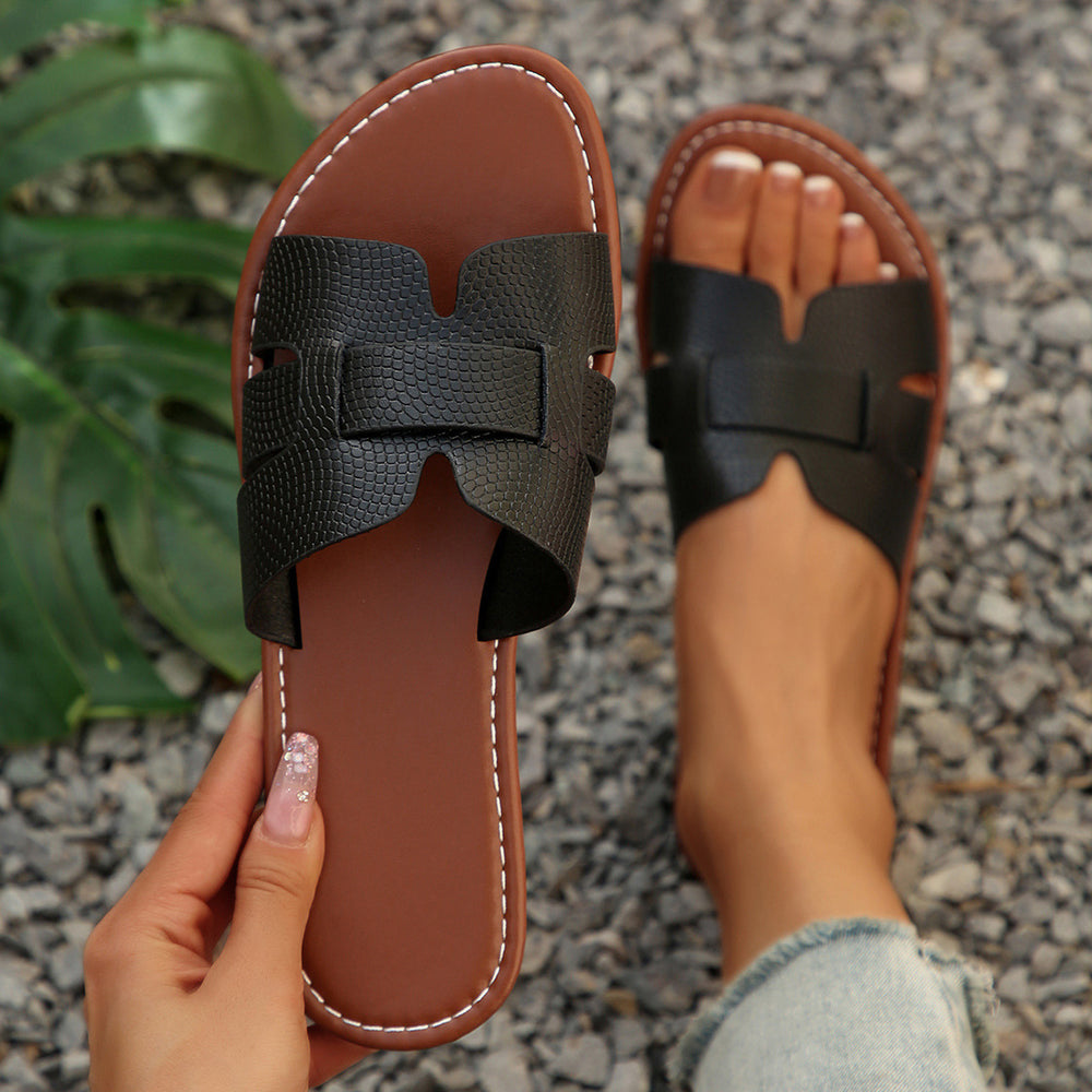European and american plus size flip-flops - 2025 summer new arrivals - beach sandals & slippers - open toe flat slides for cross-border e-commerce