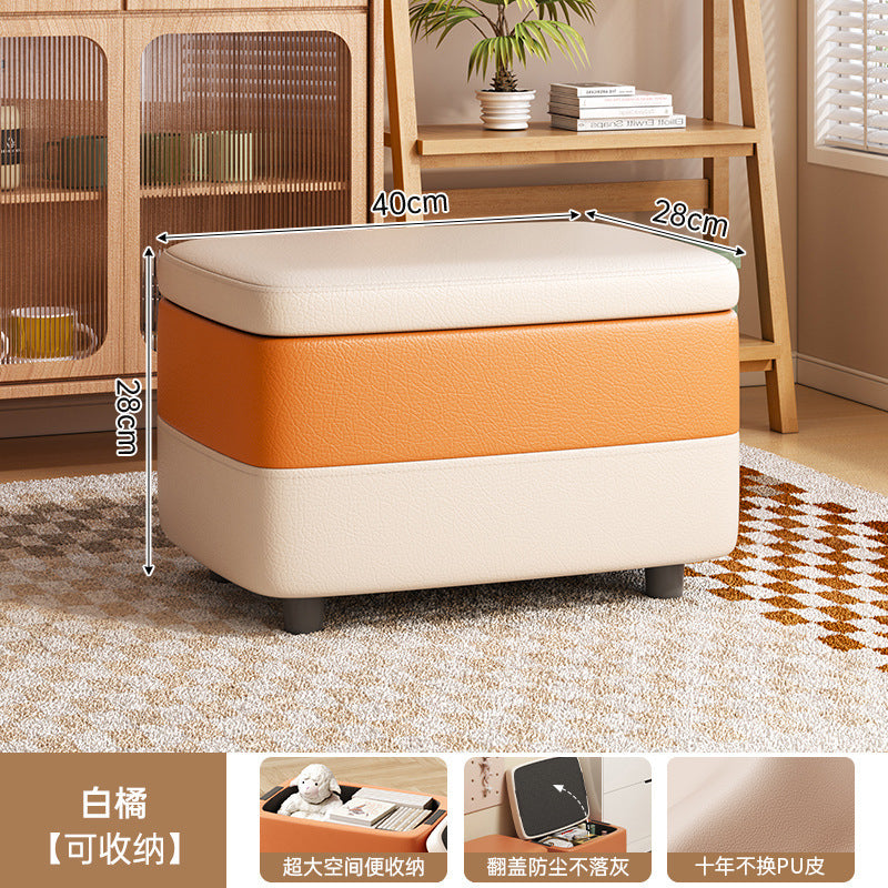 Solid wood stool household storage stool storage box stool can be used as a sofa stool door shoe change stool storage small bench