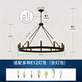 American industrial style two-tier ring pendant light - clear glass hotel villa living room dining room lighting fixture