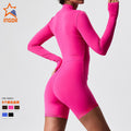 European and american cross-border new solid color yoga bodysuit one-piece dance training sports fitness bodysuit leotard