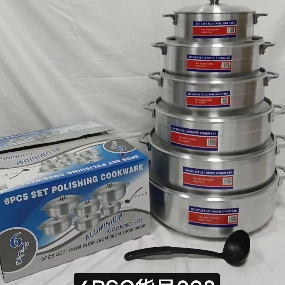 Aluminum potexport hot selling pot 6-piece aluminum pot set 6pcs 19-36cm