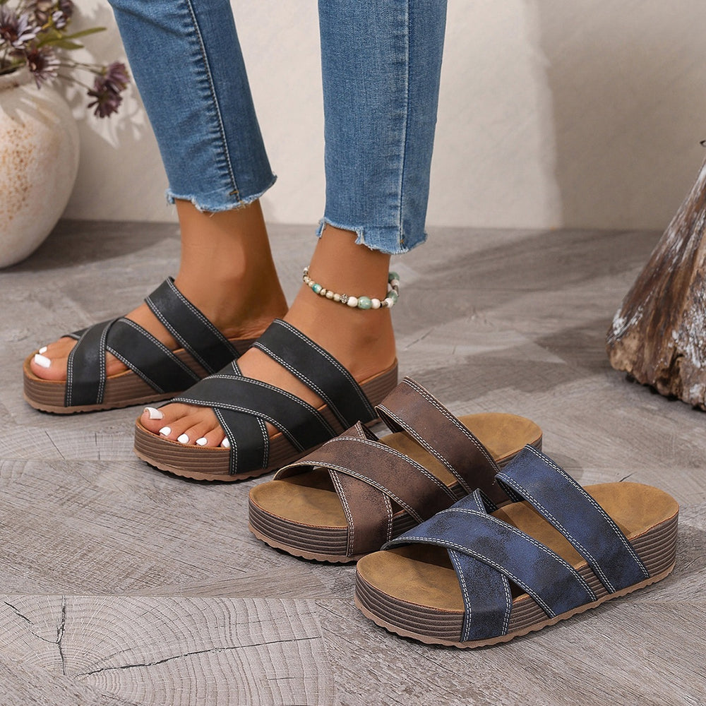 Women's casual platform sandals & slides -  european & american new summer collection - trendy chunky heel thong sandals