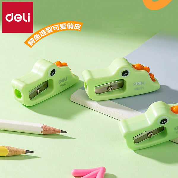 Deli VB171 crocodile pencil sharpener thickness adjustable pencil sharpener, crocodile pencil sharpener student stationery wholesale