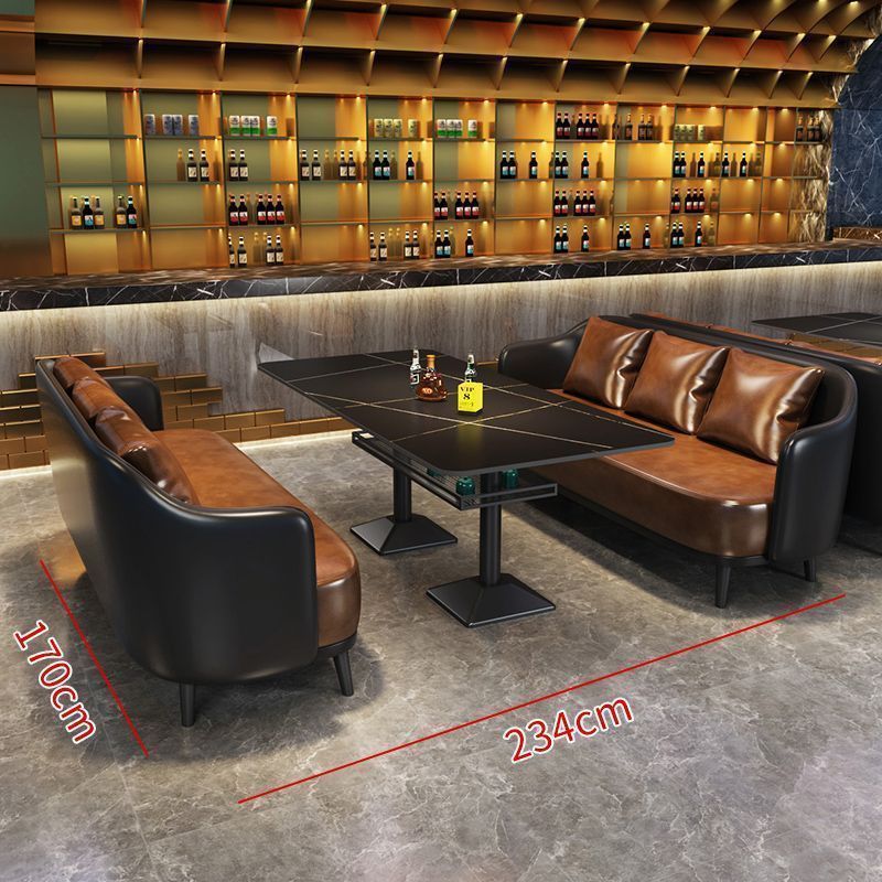 Bar booth sofa cafe western restaurant clear bar table music dining bar bistro dining table and chair combination cp