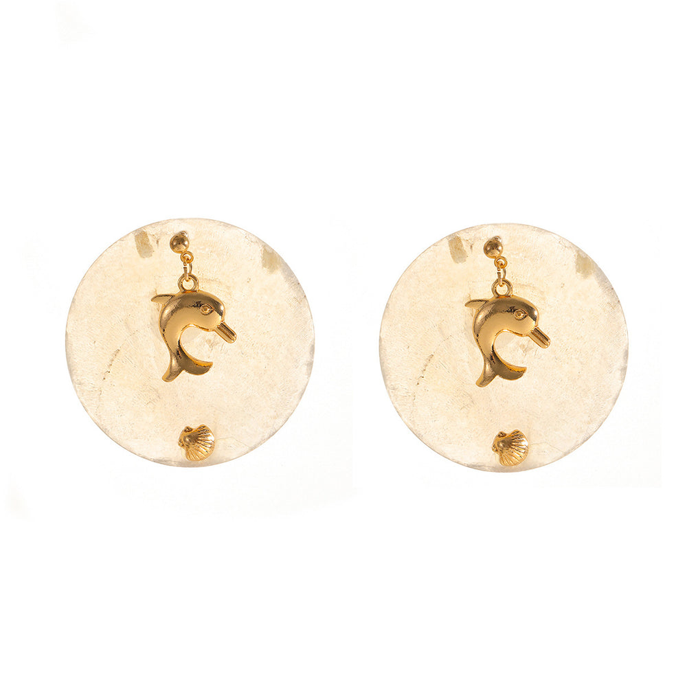 Women's earrings wholesale: european and american cross-border fashion, starfish & seashell earrings, niche high-end, vacation-inspired ocean style studs