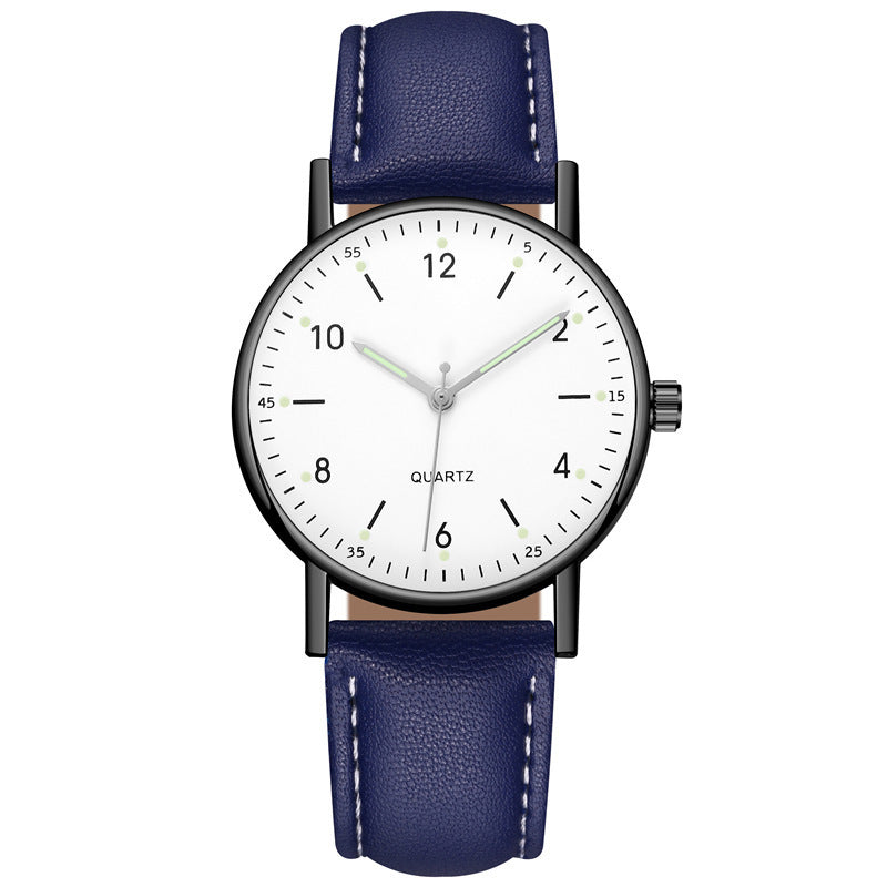 Factory direct luminous women's watch - minimalist digital leather strap quartz wristwatch - unisex casual watch for her