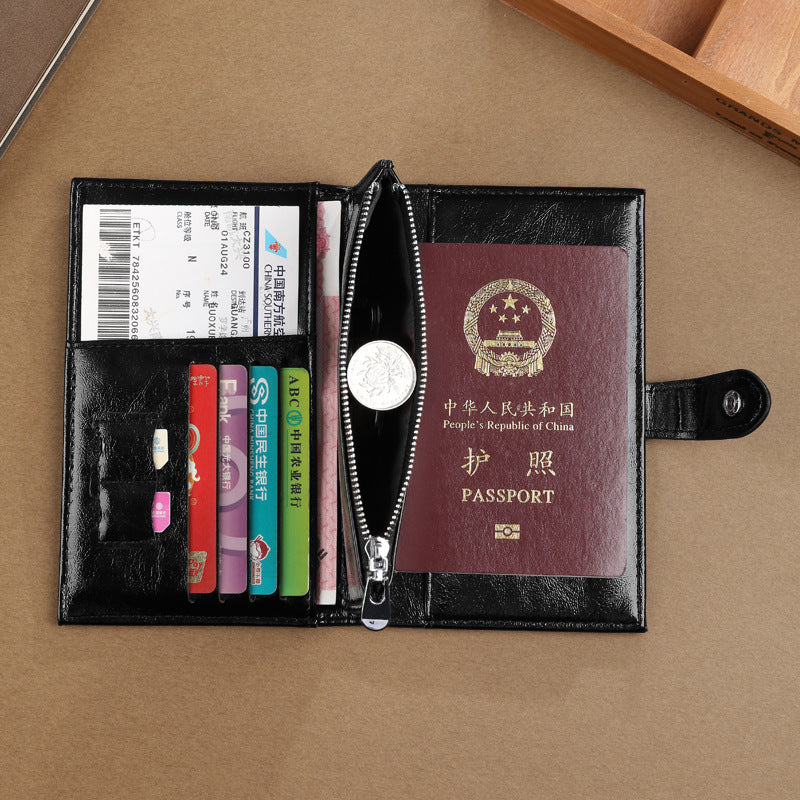 Passport bag Factory direct sales Passport holder Men's multi-functional integrated large-capacity card holder zipper PU leather mobile phone bag wallet