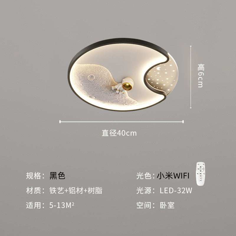 Children's room eye protection full spectrum astronaut ceiling light, boys and girls bedroom room warm lighting LED lamps