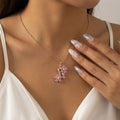 popular copper inlaid with zirconium and diamonds, flower necklace for women, accessible luxury fashion, new versatile titanium steel clavicle chain jewelry