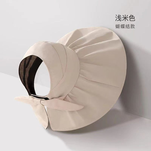 Cycling sun hat summer women's UV protection sun hat big brim face cover fisherman top hat folding hat sun hat