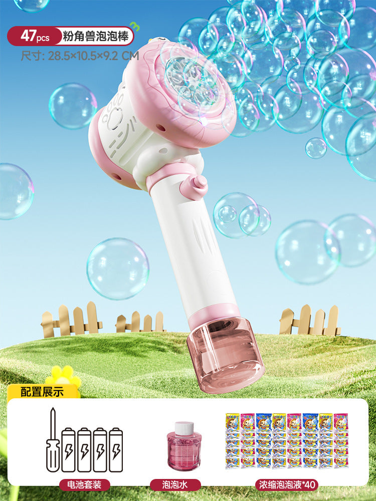 2025 new cartoon electric bubble machine - kids' handheld automatic bubble wand - summer beach family fun toy
