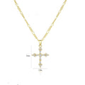 Amazon new arrival: cubic zirconia inlaid cross choker necklace - 14k gold plated smooth cross pendant box chain necklace